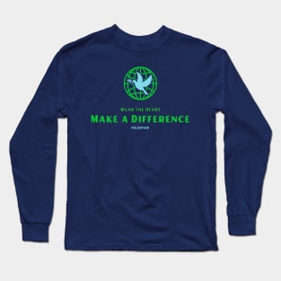 Make a Difference, Wear the Heart Volunteering Long Sleeve T-Shirt